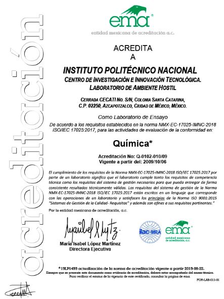 Acreditación EMA Química